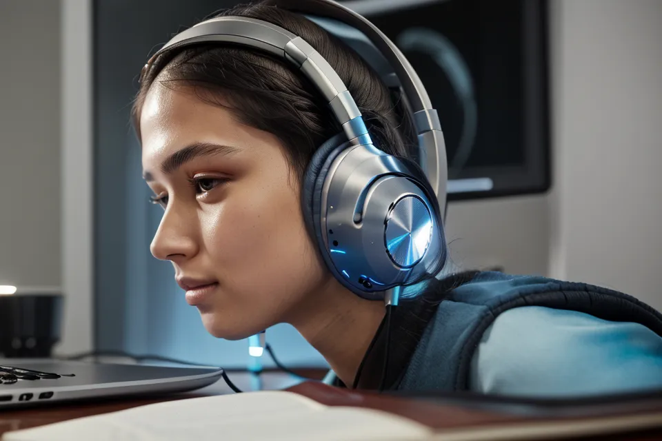 Vergleich zwischen kompakten Wireless Earbuds und massiven Studio-Kopfhörern für Frequenz-Tests.