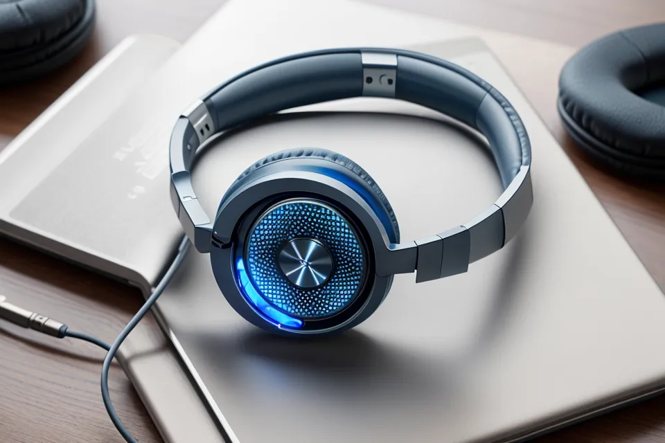 Hochwertige Kopfhörer für binaurale Beats auf dem Schreibtisch im Selbstversuch zur emotionalen Balance