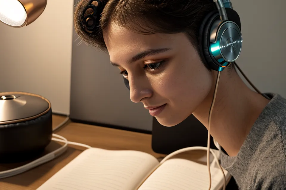 Notizbuch mit handgeschriebenen Frequenz-Notizen zum Stressmanagement mit binauralen Beats