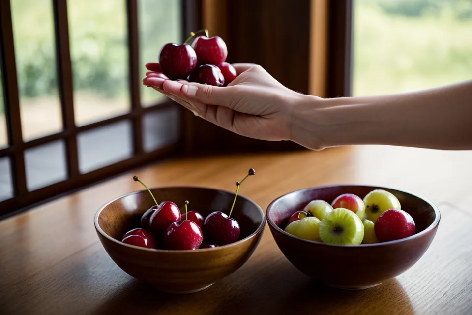 Gesunde Snacks neben Kopfhörern als Symbol für verbesserte Impulskontrolle.